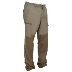 Spodnie outdoor renfort 100. Brązowe spodnie materiałowe męskie SOLOGNAC, bez wzorów, z bawełny, sportowe. Za 129.99 zł.