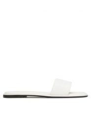 Calvin Klein Klapki Flat Slide - He HW0HW02378 Biały. Białe klapki damskie CALVIN KLEIN, bez wzorów, z materiału, bez obcasa. Za 249.99 zł.
