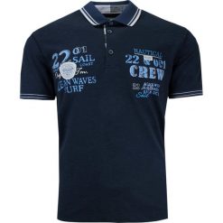 Koszulka POLO z Nadrukiem, Granatowa, Casualowa, Męska, Krótki Rękaw. Niebieskie koszulki polo męskie MCL, l, bez wzorów, z bawełny, bez ramiączek. Za 145.00 zł.