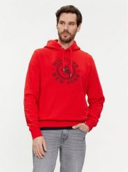 Tommy Hilfiger Bluza Big Icon MW0MW33650 Czerwony Regular Fit. Czerwone bluzy bez kaptura męskie Tommy Hilfiger, m, z bawełny. Za 449.99 zł.