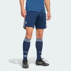 Spodenki wyjazdowe Grecja 26. Niebieskie szorty męskie Adidas, l, z materiału, do piłki nożnej. Za 199.00 zł.