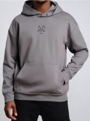 Bluza hoodie z haftem - szary. Szare bluzy bez kaptura męskie Sinsay, l. Za 69.99 zł.