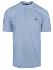T-Shirt z Dekoltem na Guziki - Brave Soul - Niebieski. Niebieskie t-shirty męskie Brave Soul, na lato, s, bez wzorów, z bawełny, bez kołnierzyka. Za 59.00 zł.