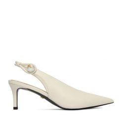 Czółenka GINO ROSSI. Białe czółenka damskie Gino Rossi, bez wzorów, bez obcasa. Za 399.99 zł.