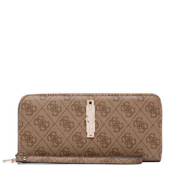 Portfel Guess. Brązowe portfele damskie Guess, z aplikacjami. Za 294.99 zł.
