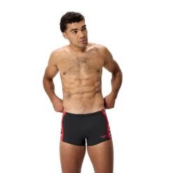 Spodenki kąpielowe męskie Speedo Hyperboom Splice Aquashort. Czarne kąpielówki męskie Speedo, l, bez wzorów, na fitness i siłownię. Za 161.49 zł.