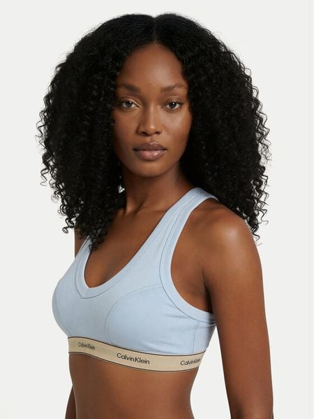 Calvin Klein Underwear Biustonosz braletka LV00QF8594 Niebieski. Niebieskie biustonosze Calvin Klein Underwear, bez wzorów, z bawełny. Za 189.99 zł.