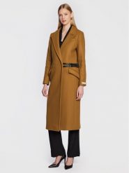 Ted Baker Płaszcz wełniany Frejia 264208 Brązowy Regular Fit. Brązowe płaszcze damskie Ted Baker, na zimę, bez wzorów, z wełny. Za 1,949.00 zł.