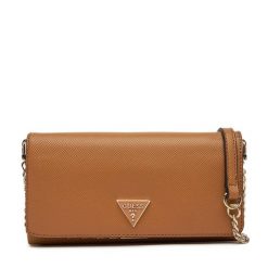 Torebka Guess. Brązowe torebki klasyczne damskie Guess, z aplikacjami, wizytowe, bez kołnierzyka, bez ramiączek. Za 319.99 zł.