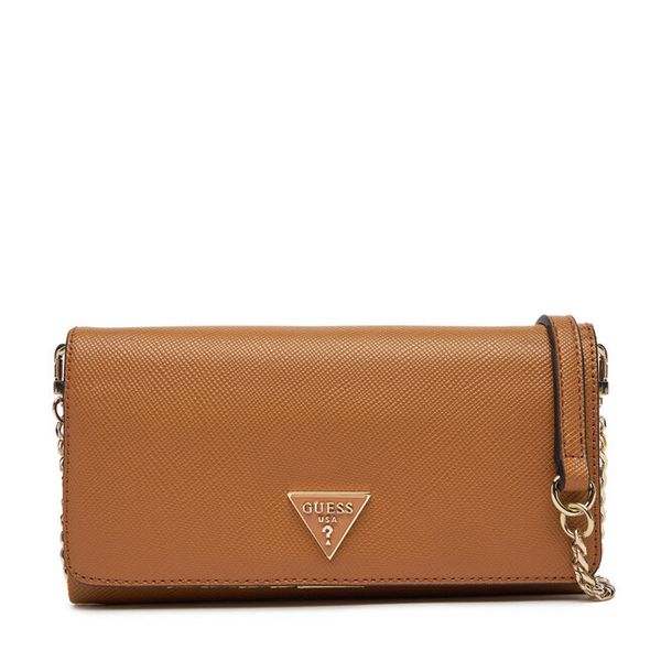 Torebka Guess. Brązowe torebki klasyczne damskie Guess, z aplikacjami, wizytowe, bez kołnierzyka, bez ramiączek. Za 219.99 zł.