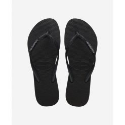 Klapki damskie Havaianas Slim Glitter II. Czarne klapki damskie Havaianas, bez wzorów, bez obcasa. Za 229.50 zł.