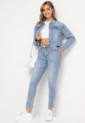 Jasnoniebieskie Jeansy Skinny z Wysoką Talią Anelava. Niebieskie jeansy damskie Born2be. Za 89.99 zł.