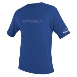 Koszulka ONeill Basic Skins S/S Sun Shirt Pacific. Niebieskie bluzki damskie O'neill, s, bez wzorów, sportowe, bez kołnierzyka, bez ramiączek. Za 136.90 zł.