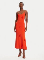BARDOT Sukienka wieczorowa Lanae Maxi Dres 59301DB Koralowy Regular Fit. Pomarańczowe sukienki damskie BARDOT, bez wzorów, z dresówki, wizytowe, bez kołnierzyka, bez ramiączek, maxi. Za 419.99 zł.
