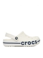Crocs Klapki Bayaband Clog 205089-126 Biały. Białe klapki damskie Crocs, bez wzorów, z tworzywa sztucznego, bez obcasa. Za 229.99 zł.