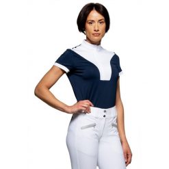 Damska koszulka polo na zawody Flags&Cup Arizona. Niebieskie bluzki damskie FLAGS&CUP, bez wzorów, sportowe, bez kołnierzyka, bez ramiączek. Za 220.00 zł.