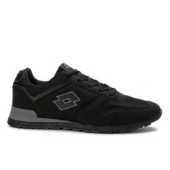 Buty sportowe do chodzenia unisex Lotto EPICAN. Czarne buty sportowe na co dzień damskie Lotto, bez wzorów, z materiału, trekkingowe. Za 129.00 zł.