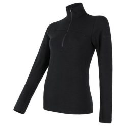 Sensor bluzka damska Merino Extreme, długi rękaw i zamek błyskawiczny, czarna L. Czarne bielizna termoaktywna damska Sensor, l, bez wzorów, z wełny, bez ramiączek. W wyprzedaży za 250.00 zł.