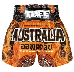 Spodenki treningowe TUFF Australia. Brązowe szorty damskie TUFF, bez wzorów, z materiału, biznesowe. Za 149.00 zł.
