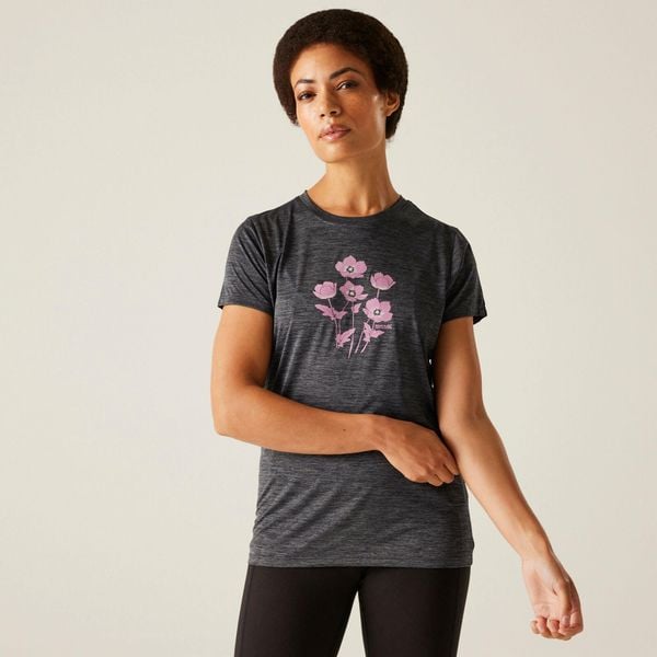 Koszulka turystyczna damska Fingal IX. Szare bluzki damskie Regatta, bez wzorów, z tkaniny, sportowe, bez kołnierzyka, bez ramiączek. Za 140.00 zł.