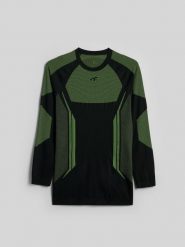 4F Bielizna termoaktywna bezszwowa (góra) męska - zielona XXL/3XL. Zielona bielizna termoaktywna męska 4f, m, bez wzorów, z materiału. Za 169.99 zł.