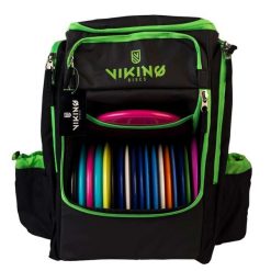 Viking Discs Tour Bag Plecak do Disc Golfa - Czarny/Limonkowy. Zielone plecaki damskie VIKING DISCS, bez wzorów, z materiału. Za 399.00 zł.