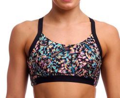Bikini - top Funkita Hold Steady Crop Top Copper Cluster. Brązowe bikini damskie FUNKITA, bez wzorów. Za 239.00 zł.