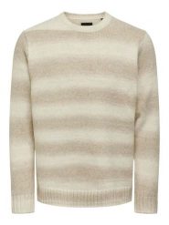 ONLY & SONS Sweter w kolorze beżowym rozmiar: M. Brązowe swetry męskie Only & Sons, m, bez wzorów, z wełny, bez kołnierzyka. Za 79.21 zł.