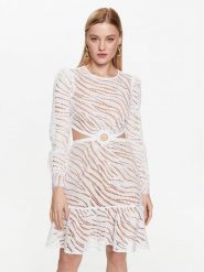MICHAEL Michael Kors Sukienka codzienna MS381MA8CT Biały Regular Fit. Białe sukienki damskie MICHAEL Michael Kors, na co dzień, xl, bez wzorów, z bawełny, bez kołnierzyka, bez ramiączek, proste. Za 1,399.00 zł.