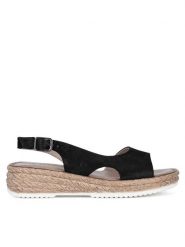 Lasocki Sandały WI16-3087-01 Czarny. Czarne sandały damskie Lasocki, bez wzorów, ze skóry, bez obcasa, na płaskiej podeszwie. Za 159.99 zł.