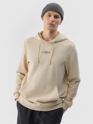 4F Bluza dresowa nierozpinana z kapturem męska - beżowa 3XL. Brązowe bluzy z kapturem męskie 4f, l, z bawełny. W wyprzedaży za 99.99 zł.