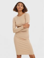 Vero Moda Sukienka codzienna Lavender 10270478 Beżowy Regular Fit. Brązowe sukienki damskie Vero Moda, na co dzień, l, bez wzorów, z bawełny, bez kołnierzyka, bez ramiączek, proste. Za 139.99 zł.