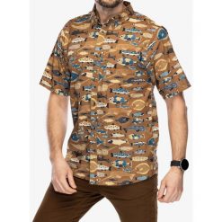 Koszula turystyczna męska Kavu River Wrangler. Zielone koszule męskie KAVU, m, bez wzorów, bez kołnierzyka, bez ramiączek. Za 387.99 zł.