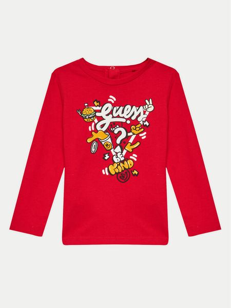 Guess Bluzka I4YI02 K8HM4 Czerwony Regular Fit. Czerwone t-shirty chłopięce Guess, z aplikacjami, z bawełny, bez ramiączek. Za 49.99 zł.