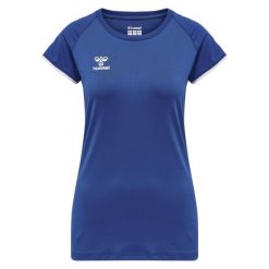 Koszulka damska Hummel hmlhmlCORE volley stretch. Niebieskie bluzki damskie HUMMEL, xs, bez wzorów, sportowe, bez kołnierzyka, bez ramiączek. Za 152.00 zł.