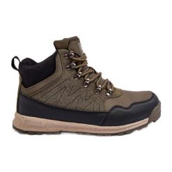 Damskie Ocieplane Buty Trekkingowe Khaki Big Star MM274480 zielone. Zielone obuwie trekkingowe damskie . Za 408.24 zł.
