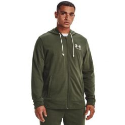 Bluza męska Under Armour RIVAL TERRY LC FZ. Zielone bluzy bez kaptura męskie Under Armour, m, z bawełny. Za 199.99 zł.
