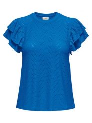 JDY Bluzka Carla 15351452 Niebieski Regular Fit. Niebieskie bluzki damskie JDY, s, bez wzorów, z syntetyku, bez ramiączek. Za 59.99 zł.