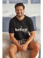 Doctor Nap Piżama w kolorze czarno-szarym rozmiar: L. Czarne piżamy męskie Doctor Nap, l, bez wzorów, z bawełny, bez ramiączek. Za 104.99 zł.