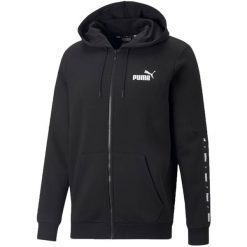 Męska Bluza Z Kapturem ESS+ Tape Full Zip. Czarne bluzy z kapturem męskie Puma, m. Za 364.99 zł.