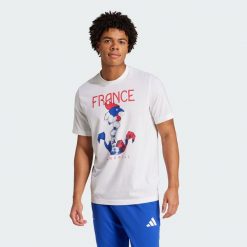 Koszulka France Handball Climacool Graphic. Białe t-shirty damskie Adidas, m, bez wzorów, bez kołnierzyka. W wyprzedaży za 83.40 zł.
