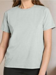 Koszulka z efektem sprania - zielony. Zielone t-shirty damskie Sinsay, l, bez wzorów, bez kołnierzyka. W wyprzedaży za 14.99 zł.
