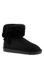 ISLAND BOOT Botki zimowe "Cinnamon" w kolorze czarnym rozmiar: 36. Czarne botki damskie Island Boot, na zimę, z materiału, bez obcasa, na platformie, bez zapięcia. Za 132.05 zł.