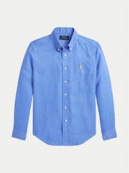Polo Ralph Lauren Koszula 323967600001 Niebieski Regular Fit. Niebieskie koszule chłopięce Polo Ralph Lauren, bez wzorów, ze lnu, bez kołnierzyka, bez ramiączek. Za 441.99 zł.