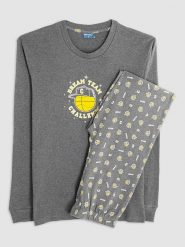 COTONELLA Piżama w kolorze szarym rozmiar: M. Szare piżamy męskie Cotonella, m, bez wzorów, z bawełny, bez ramiączek. Za 116.95 zł.