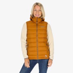 Kamizelka turystyczna damska Swedemount Östersund Down Vest wodoodporna. Brązowe kamizelki damskie SWEDEMOUNT, z puchu. Za 399.99 zł.