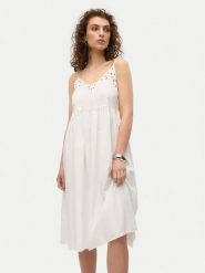 Vero Moda Sukienka letnia Vera 10326447 Biały Regular Fit. Białe sukienki damskie Vero Moda, na lato, m, bez wzorów, z bawełny, bez kołnierzyka, bez ramiączek. Za 119.99 zł.