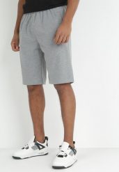Szare Dresowe Szorty z Gumką w Pasie Eeshih. Szare szorty męskie Born2be, z dresówki, bez kołnierzyka. Za 39.99 zł.