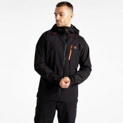 Kurtka wodoodporna Dare 2B Breathe Out. Czarne kurtki męskie Dare 2b, xl, bez wzorów, z materiału, z kapturem. Za 467.50 zł.