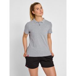 Damska koszulka polo Hummel Red Classic. Szare bluzki sportowe damskie HUMMEL, s, z bawełny, bez kołnierzyka, bez ramiączek. Za 172.50 zł.